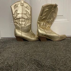 Gold Heeled Cowboy Boots